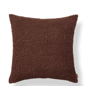 Moor Cushion Cover in dark pecan with looped bouclé texture