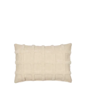 Norte Grid Cushion in off-white, rectangular with tufted grid pattern