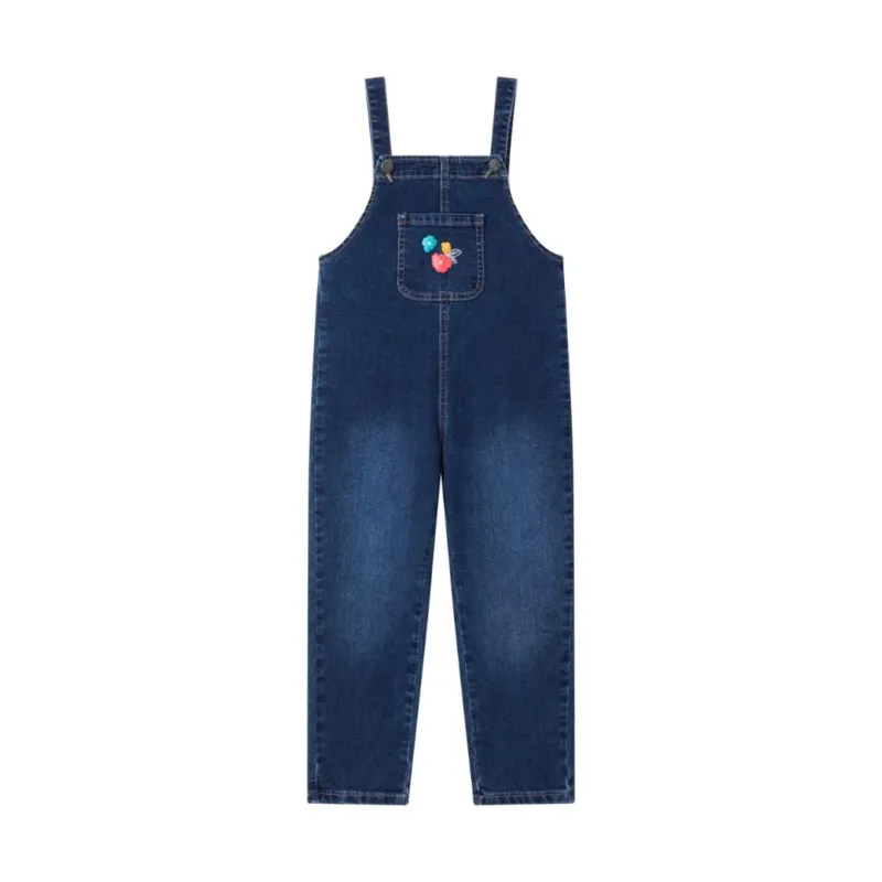 Jeans Overall mit Applikation blau