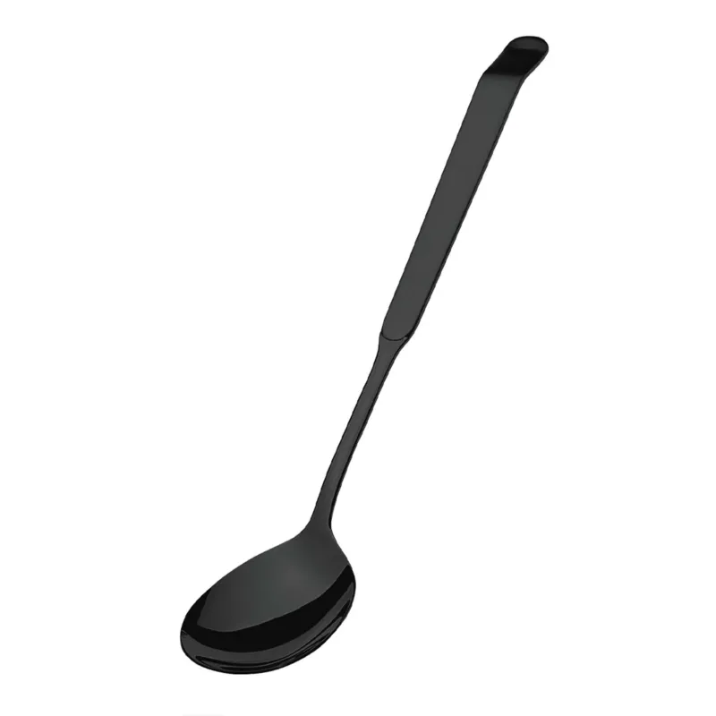 Kleiner Salatlöffel von Amefa aus schwarzem, mattem PVD, ideal für Salate und Beilagen, hochwertiges Besteckstück