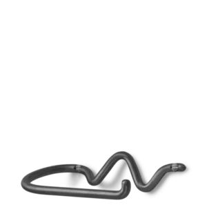 Curvature Toilet Paper Holder in black brass, wavy wall-mounted bar