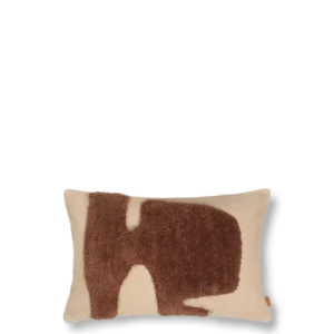 Lay Cushion Cover in sand/sugar kelp, rectangular with tufted abstract shape