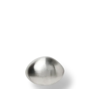 Lemon Hook in brushed stainless steel, rounded tapered form