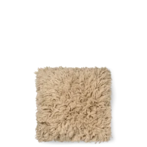 Meadow High Pile Cushion Cover in light sand, square with long shaggy pile