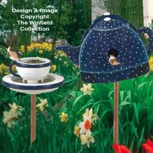 Tea Set Birdhouse/Feeder Wood Plan(F)