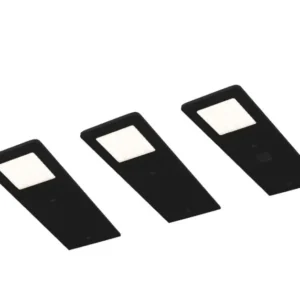 Tebü LED Rechteckleuchten-SET 6048-3_S (4000 K/schwarz) 3er Set
