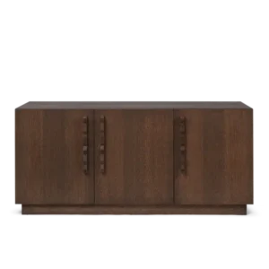 Unda Sideboard in dark stained oak with three doors and rippled handles