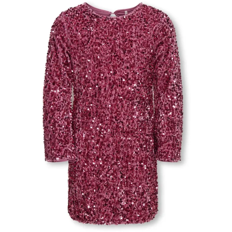 kids ONLY Rose Wine Kogconfidence Life Ls Seq Flrd Klänning Jrs