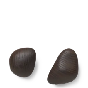 Cairn Hooks in dark brown, set of two pebble-shaped wall hooks