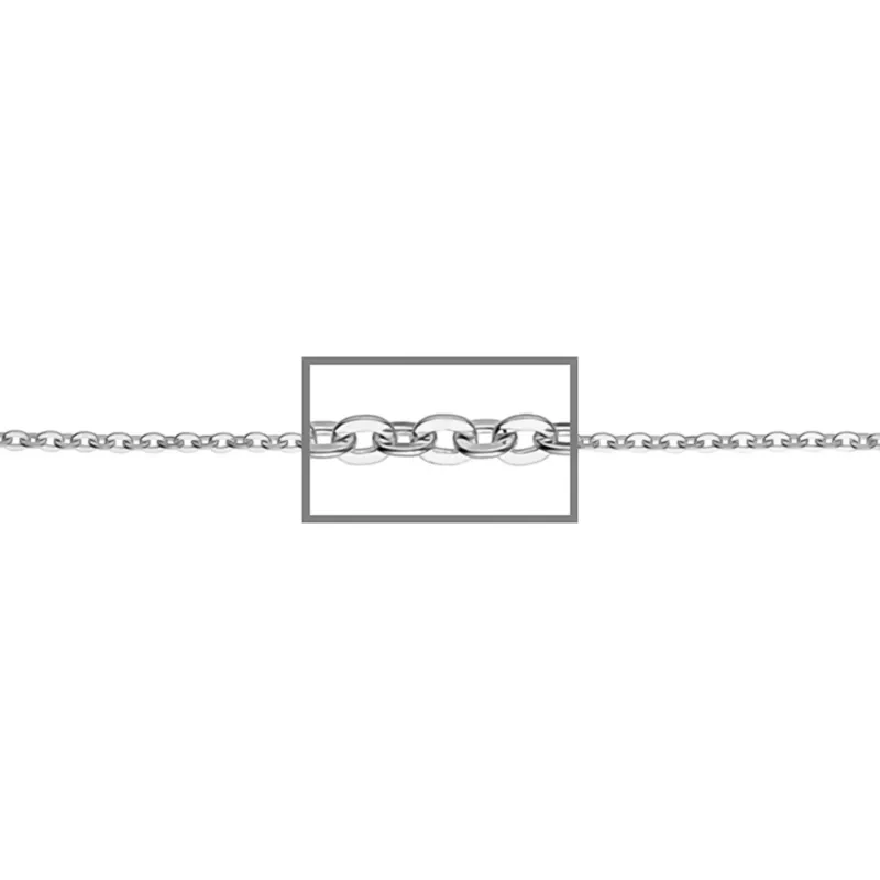 925 Silber rhodiniert Kette, ca. 50 cm