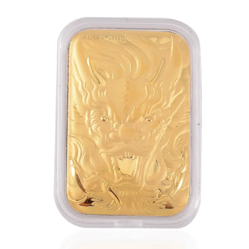 999er Goldfolie mit Drachen-Motiv, 3,4x4,4cm, 10mg
