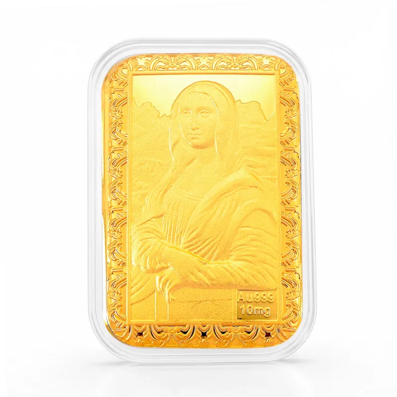 999er Goldfolie mit Mona Lisa-Motiv, 2,6x4cm, 10mg