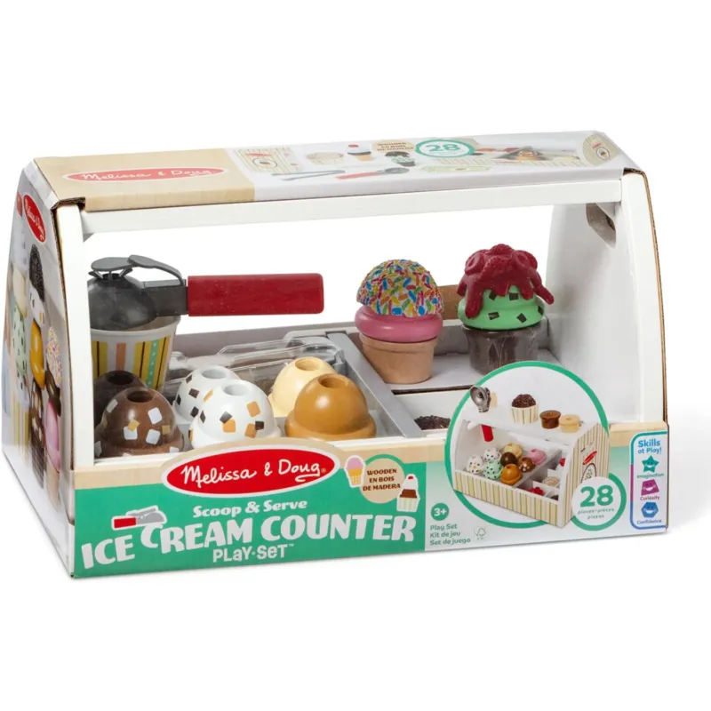 Melissa & Doug Multifarvet Wooden Playset Scoop And Serve Ice Cream Counter