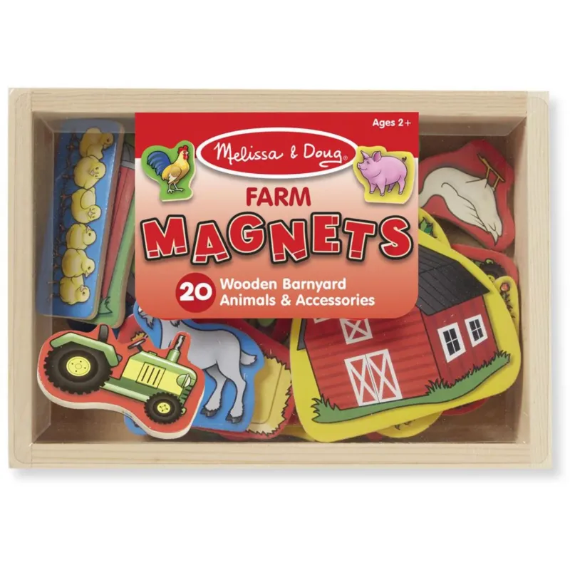 Melissa & Doug Multifarvet Wooden Magnets Farm