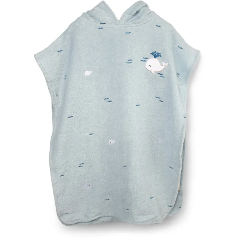 FILIBABBA Christian's Whale Tales Badeponcho Med Broderi GOTS