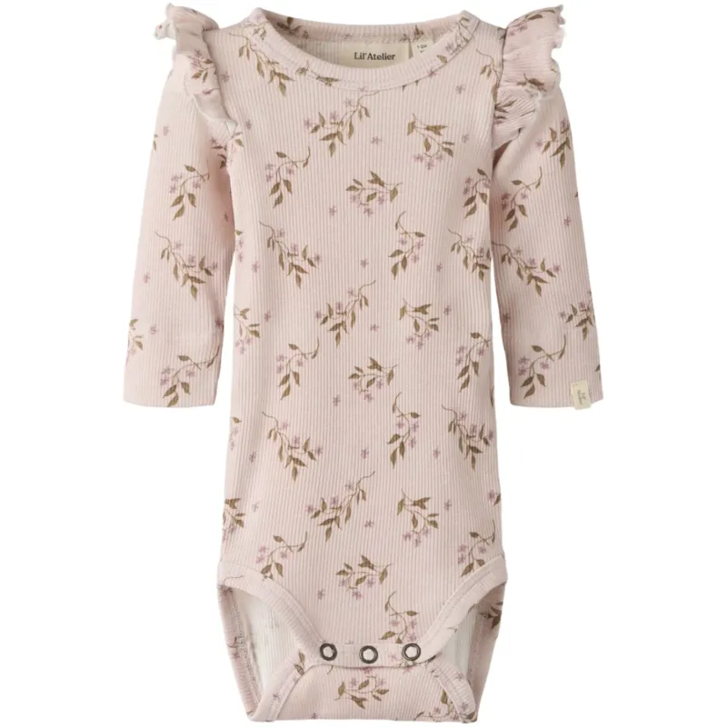 Lil'Atelier Hushed Violet Flowers Nbfgavo Eko Ls Slim Body Lil Noos