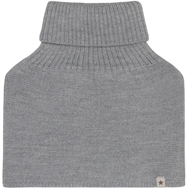 Huttelihut Medium Grey Melange Neck Warmer Ull Stickad