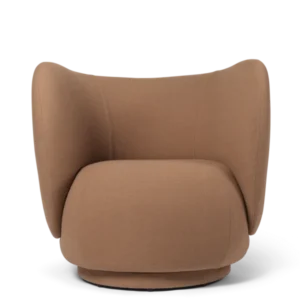 Rico Lounge Chair in Tonus tan with swivel base