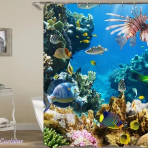 A Stunning Coral Shower Curtain design