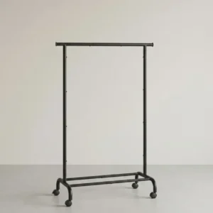 Ausziehbarer Kleiderständer auf Rollen – Kleiderständer 83-120 cm – Mit Schuhablage – 45 kg Tragkraft