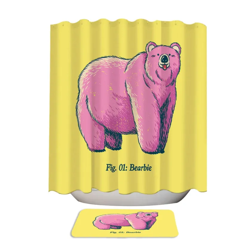 Bearbie Pink Bear Shower Curtain
