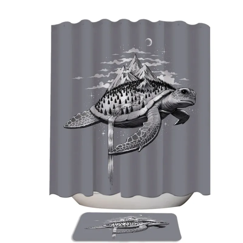 Cool Adventure Turtle World Shower Curtain