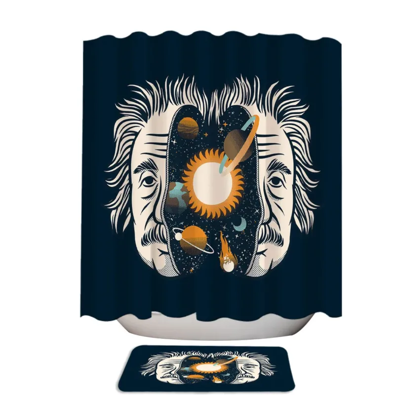 Cool Albert Einstein Head of the Universe Physics Shower Curtain