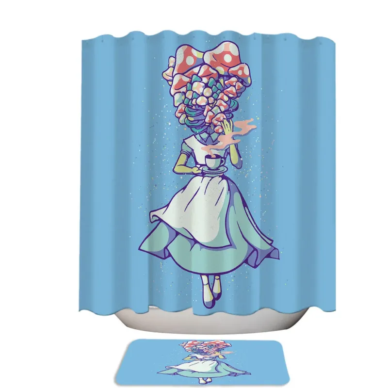 Cool Alice Mushroom Head Shower Curtain