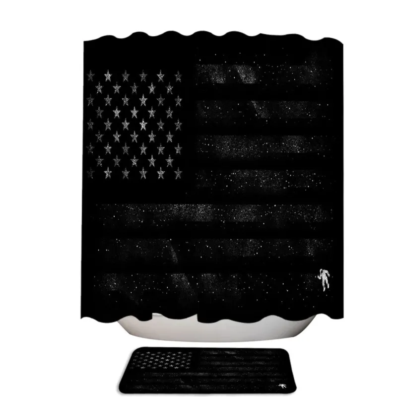Cool American Flag Space Shower Curtain