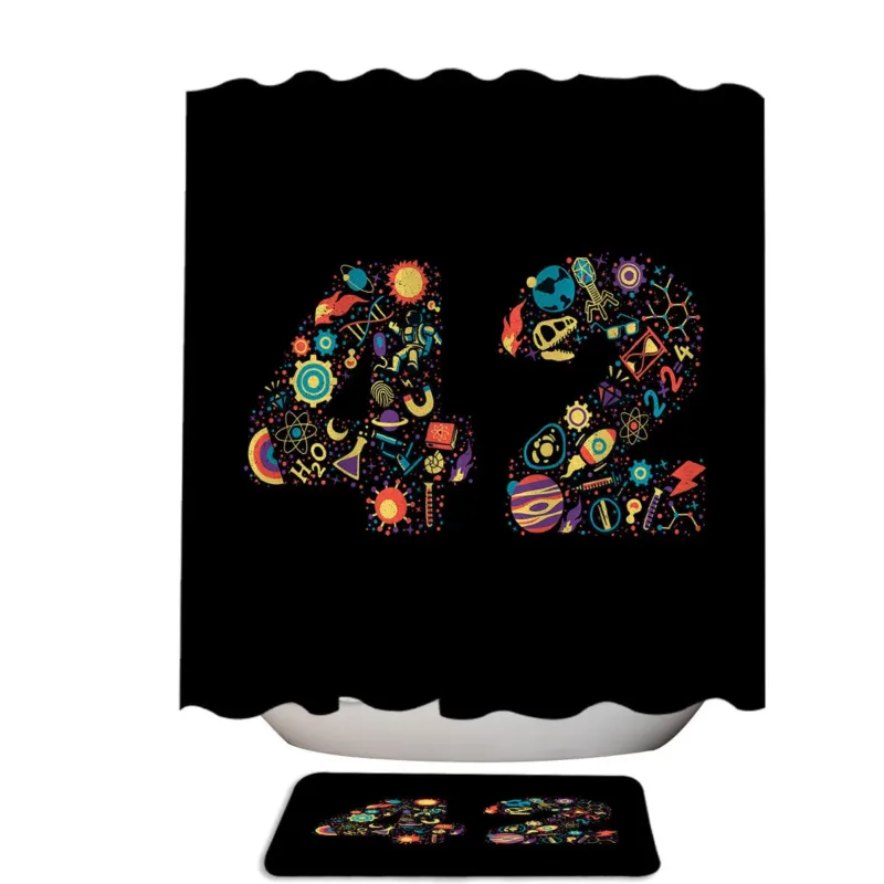 Cool Galaxy Design 42 is the Answer Shower Curtain
