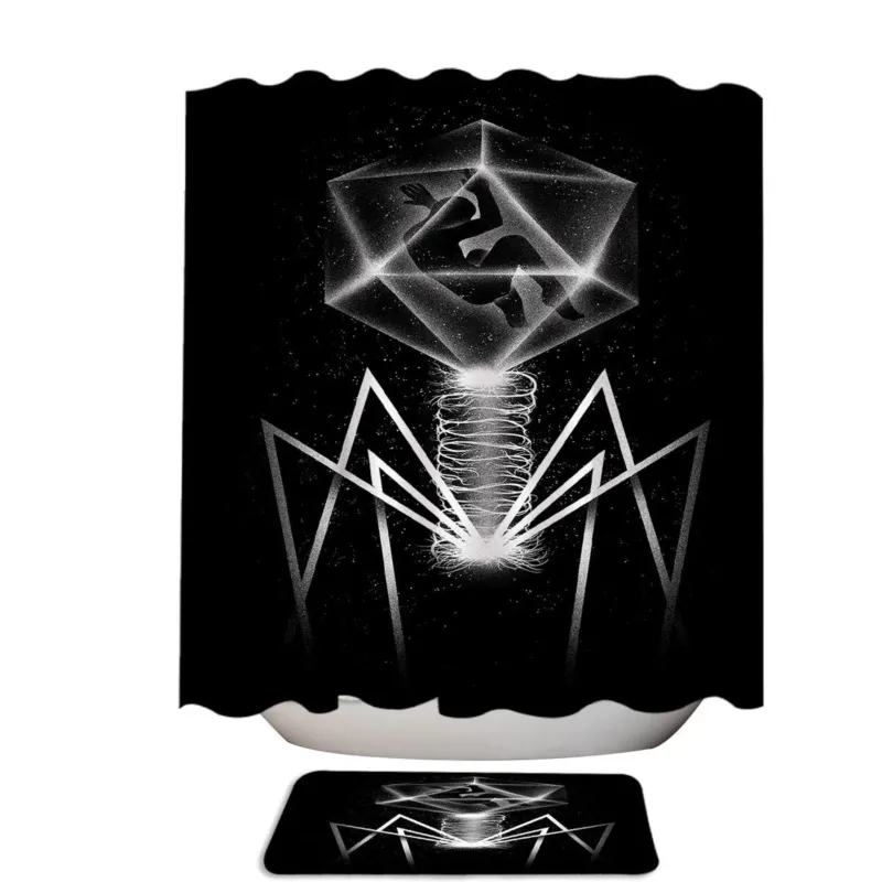 Cool Science Bacteriophage in Space Shower Curtain