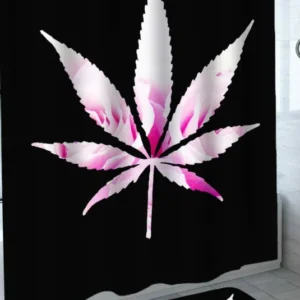 Cool Womens Shower Curtains Pinkish Rose Weed Leaf