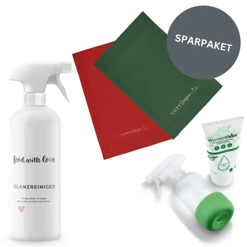 Ultimatives Reinigungs-Bundle - Mikrofasertücher, Glanzreiniger & WunderClean + Sprühflasche