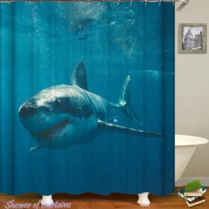 Great White Shark Shower Curtain