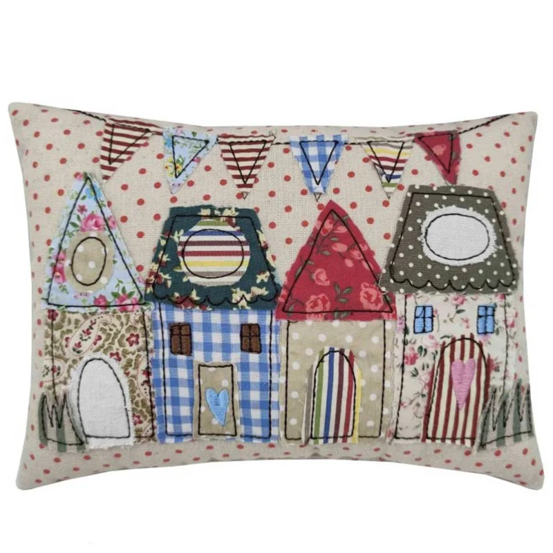 Isabelle Rose - Deko-Kissen Häuser Landhausstil 20x28 cm