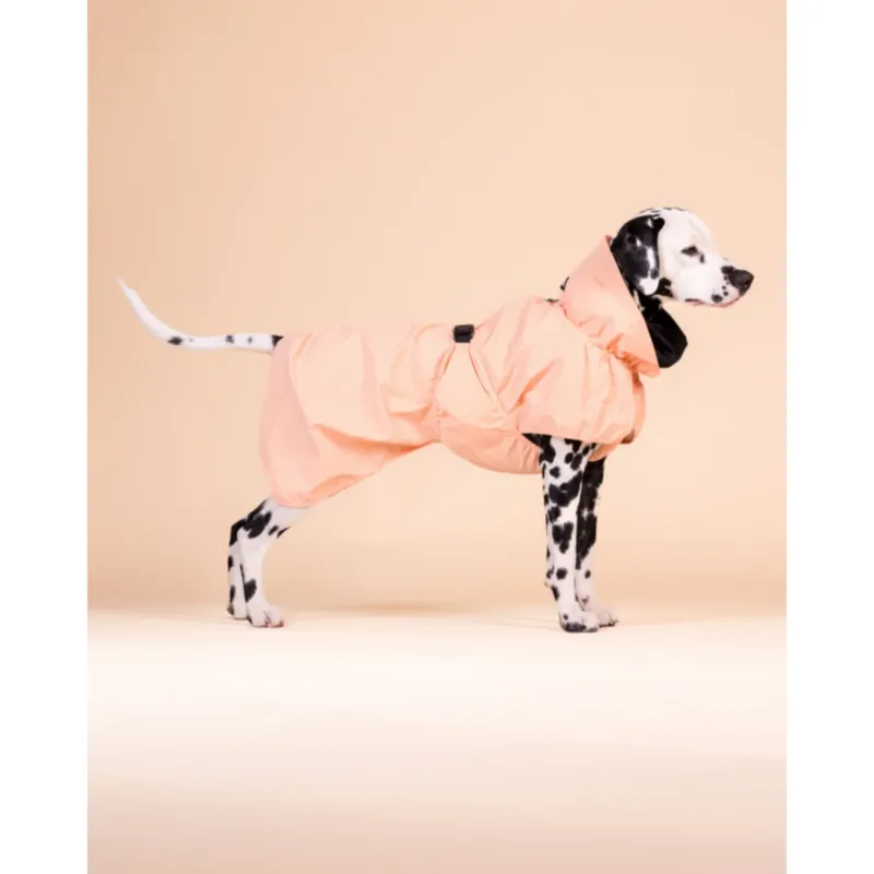 PAIKKA Reflective Raincoat Peach – Reflektierender Hunderegenmantel