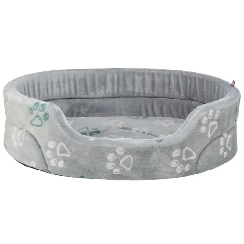 Hundebett Jimmy Softplüsch, oval, hellgrau