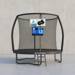 Kompaktes Trampolin Mit Sicherheitsnetz - Gebogene Stangen - Belastbar Bis 80 Kg