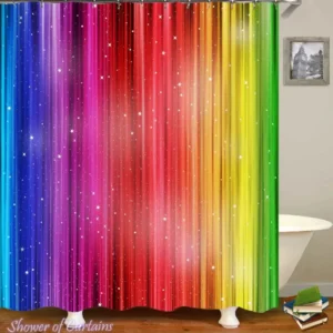 Shower Curtains of Shining Rainbow Colors