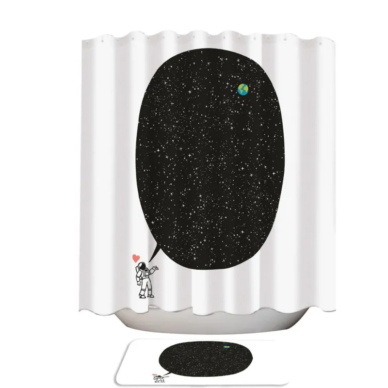 Space Lover Astronaut Talking About the Cosmos Shower Curtain