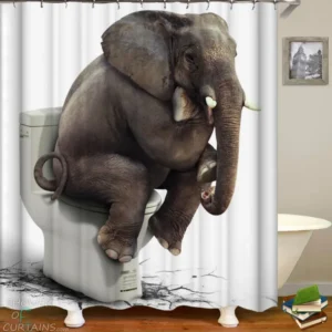 Thinking Elephant Shower Curtain