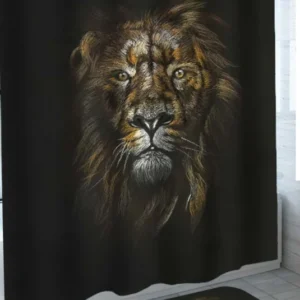 Tough Golden Lion Shower Curtain