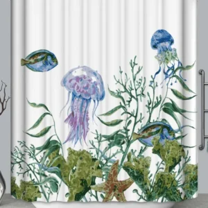 Under the Sea Jellyfish and Fish at the Reef Shower Curtain
