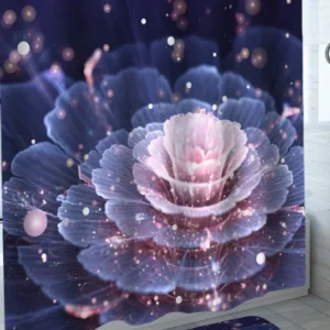 Unique Shower Curtains Pinkish Sparkling Flower
