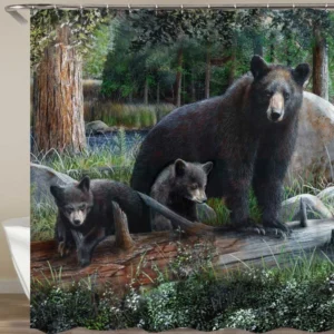Wild Animals Black Bears Shower Curtains