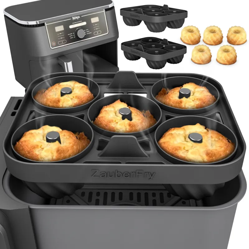 ZauberFry | Backform „Mini-Gugelhupf“ kompatibel mit Ninja Airfryer (2er-Set)
