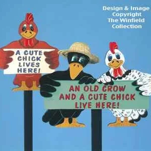 Old Crow & Cute Chick Signs Patterns