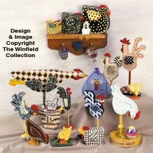 Funky Chickens Woodcraft Pattern(F)