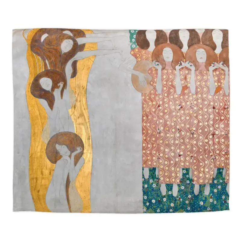 Gustav Klimt Beethoven Frieze Duvet Cover Set - Vienna Secession Musical Art Bedding - Duvet Covers