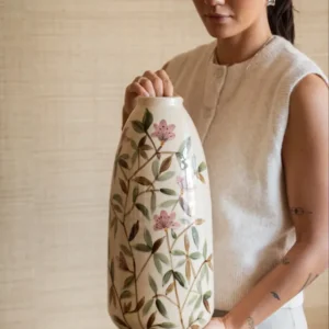 Large Hand - painted Deco Vase Sakura Flowers - Things I Like Things I Love